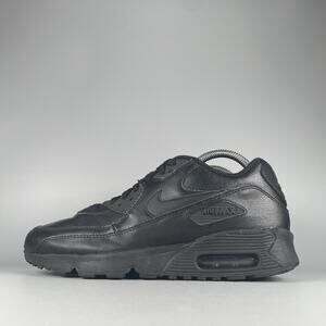 Size 7Y Women’s 8.5 Nike Air Max 90 LTR GS Black Leather Running Sneakers Casual